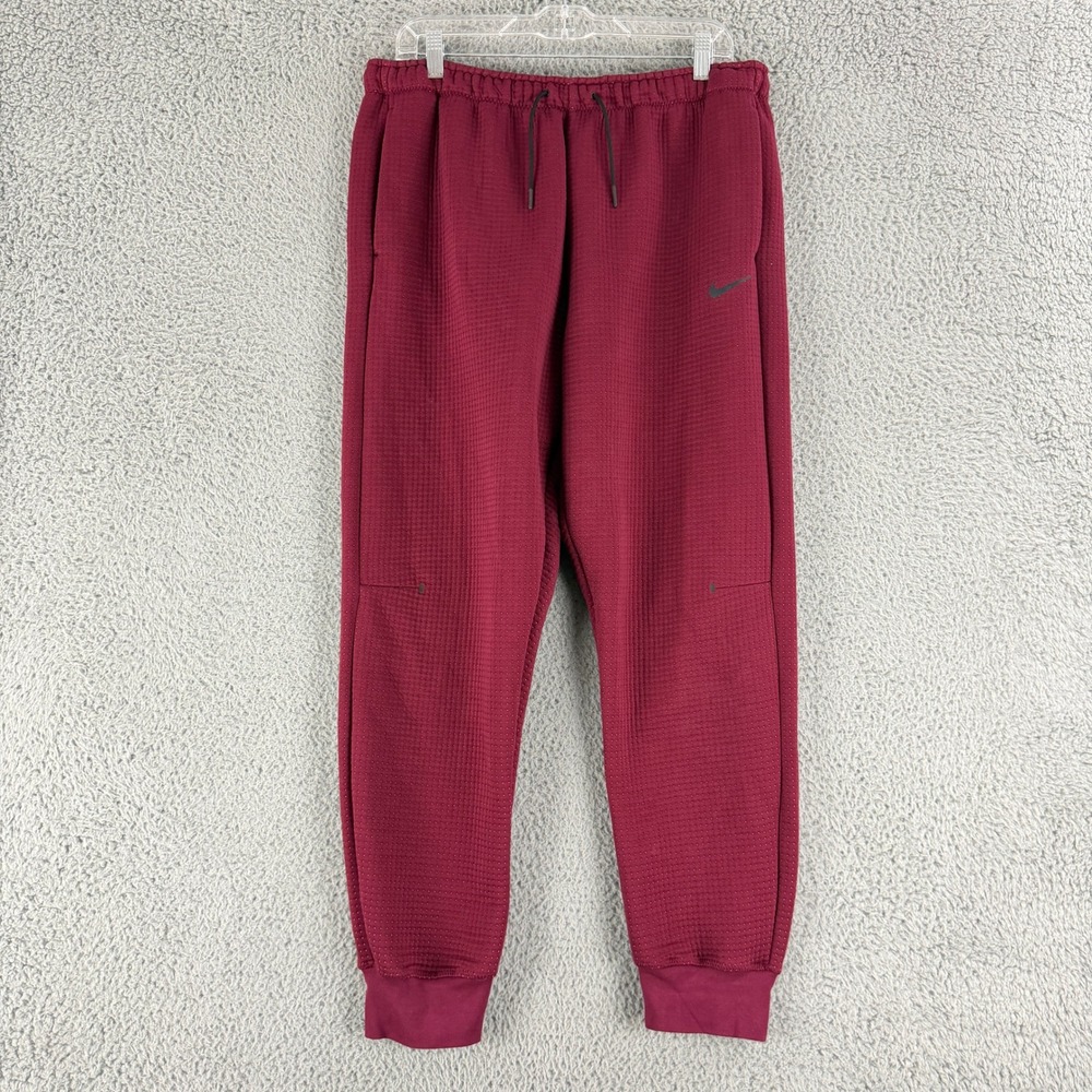 Nike Tech Pack Pants Womens L Beetroot Red Textured Sweatpants CZ1857-638